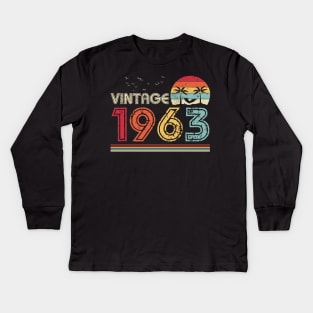 Vintage 1963 Limited Edition 58th Birthday Gift 58 Years Old Kids Long Sleeve T-Shirt